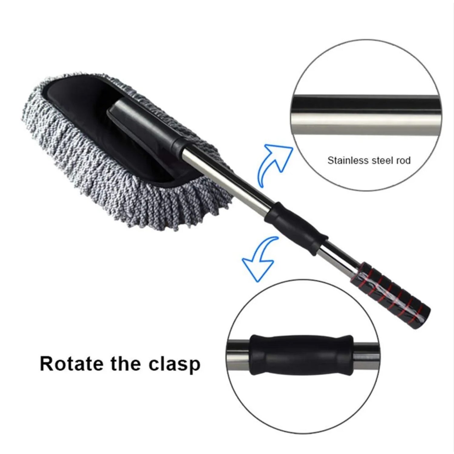 Car Duster, Long Retractable / Soft / Non-Slip / Handle Multipurpose Microfiber Wash Brush Vehicle Interior and Exterior Cleaning Kit with for Car, Boats or Home Car Duster, Long Retractable / Soft / Non-Slip / Handle Multipurpose Microfiber Wash Brush Vehicle Interior and Exterior Cleaning Kit with for Car, Boats or Home